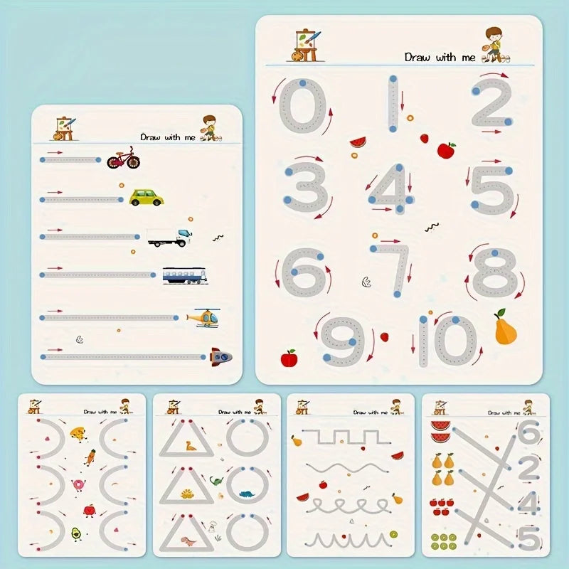 Toddler Pen Control Training Workbook Baby Magical Tracing Practice Copybook Reusable Writing Drawing Educational Picture Books