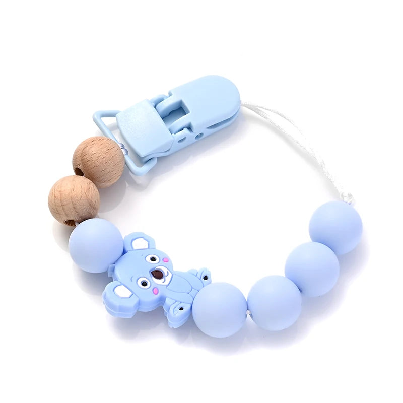 Baby Soother Plastic Pacifier Clip Animal Cartoon Silicone Dummy Holder Chain For Baby Nipple Chain Nursing Chew Toy Shower Gift
