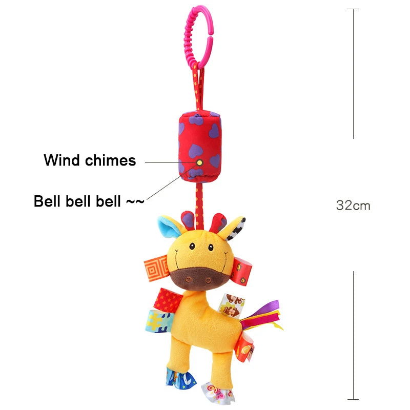 Baby Hanging Toys for 0 3 6 12 Months Rainbow Activity Plush Animal Stroller Toy for Baby Car Seat Crib Travel Sensory Baby Toy