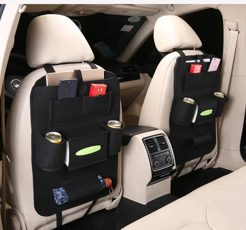 Kids Car Backseat Organizer with Tablet Holder – Travel Storage & Seat Protector