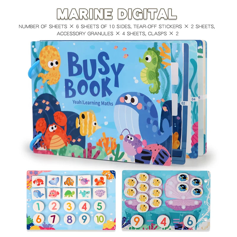 Montessori Baby Busy Stickers Book 'My First Quiet Book' Early Learning Educational Toy for Children Matching Game for Babies