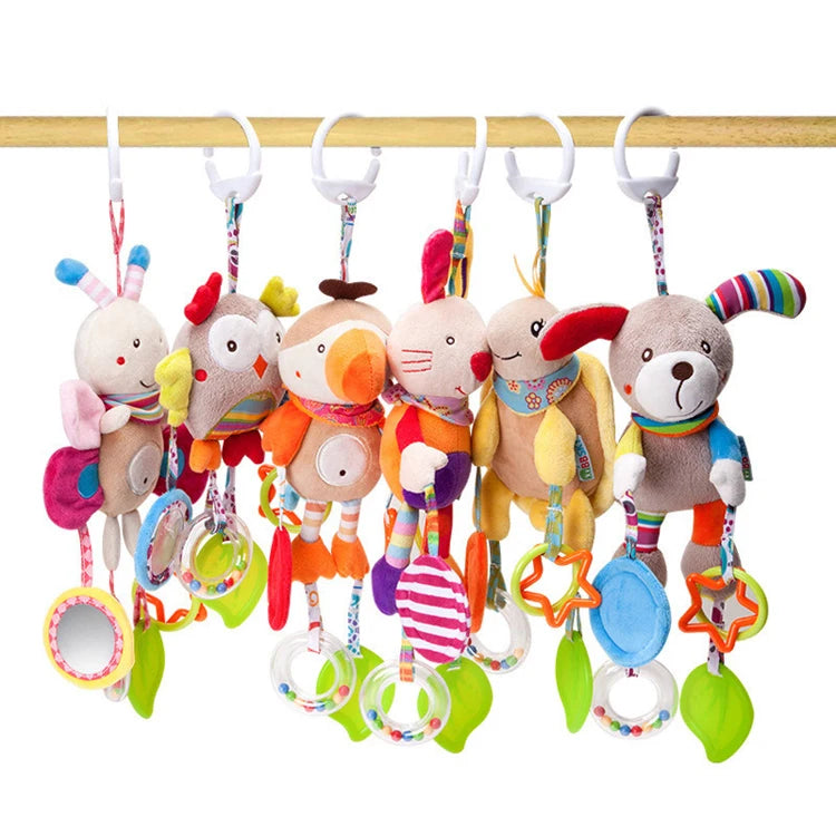 Baby Hanging Toys for 0 3 6 12 Months Rainbow Activity Plush Animal Stroller Toy for Baby Car Seat Crib Travel Sensory Baby Toy