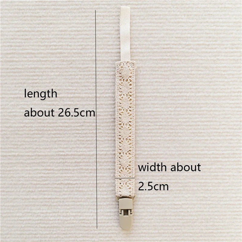 Baby Lace Fabric Pacifier Chain Pacifier Clip Fashionable Fabric and Plastic Pacifier Holder Tether Toy