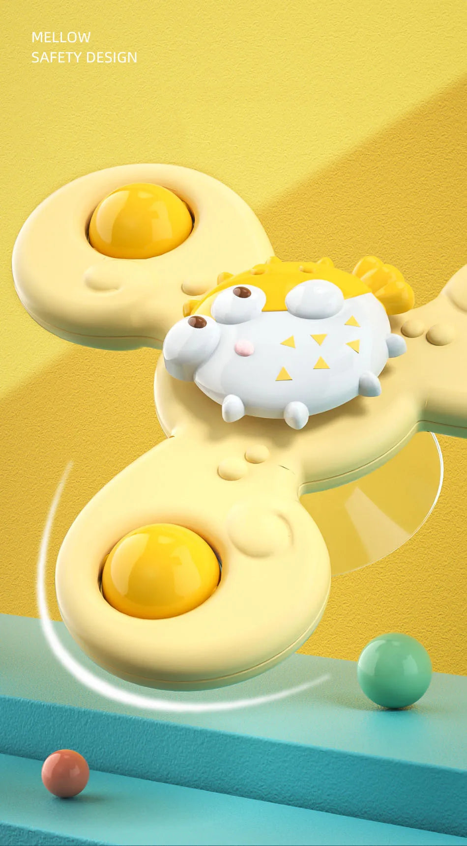 3Pcs/Set Baby Bath Toys Funny Bathing Sucker Spinner Suction Cup Cartoon Rattles Fidget Educational Toys Suction Cup Spinning