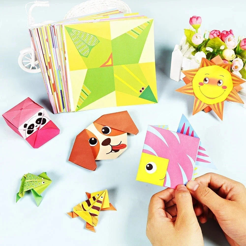 Baby Craft Toys Cartoon Animal Origami Paper Cutting Book Kids Paper Cut Puzzle Early Learning Educational Toys Gifts