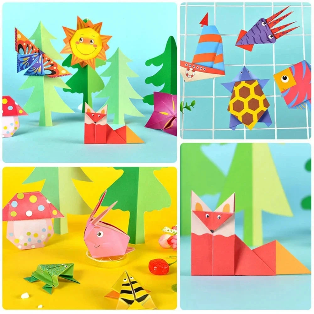 Baby Craft Toys Cartoon Animal Origami Paper Cutting Book Kids Paper Cut Puzzle Early Learning Educational Toys Gifts