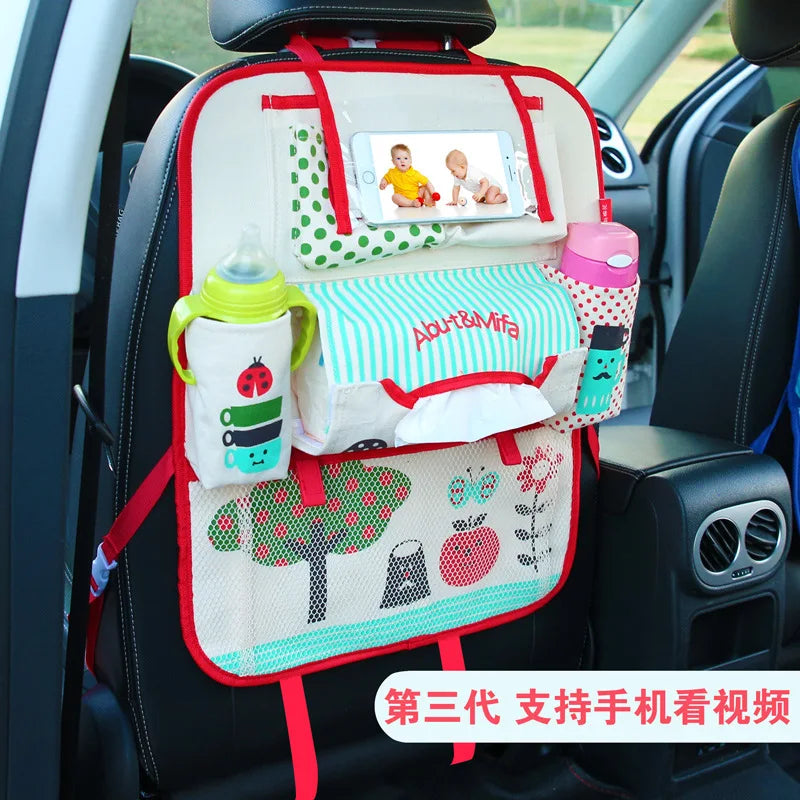 Creative Baby Cartoon Car Seat Back Organizer Kids Toys Travel Protector Cover Automobile Interior Accessories Hang Storage Bag