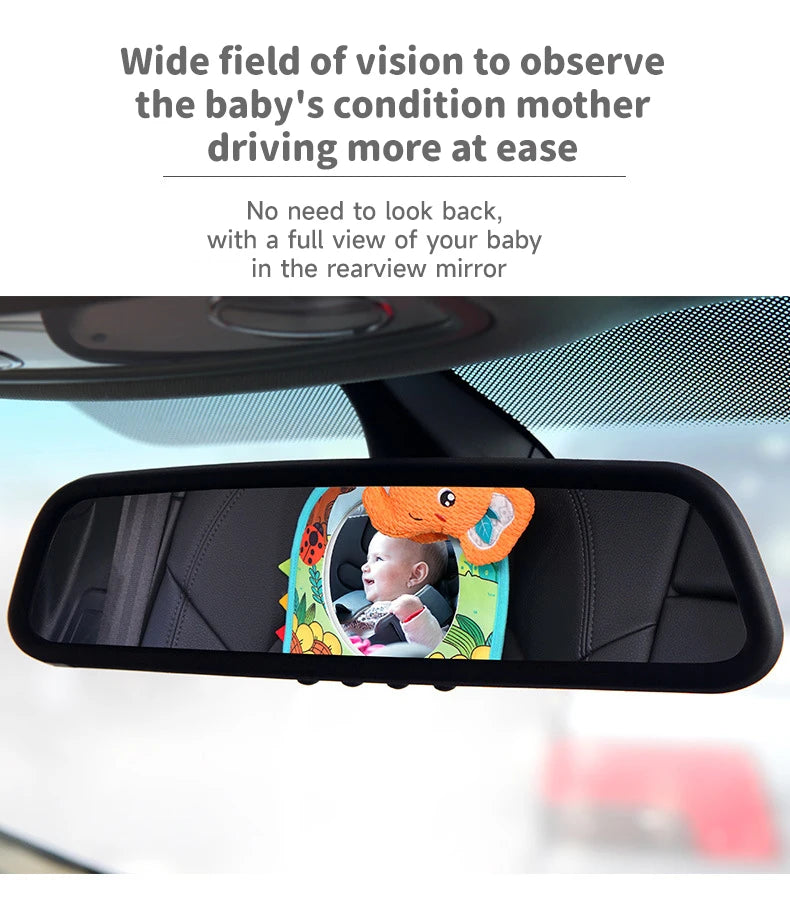 Baby Car Seat Mirror Toys Kids Monitor Adjustable Education Sensory Toys Fun Travel Infant Tummy Time Toys Babies Carseat Toys