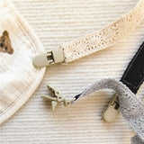 Baby Lace Fabric Pacifier Chain Pacifier Clip Fashionable Fabric and Plastic Pacifier Holder Tether Toy
