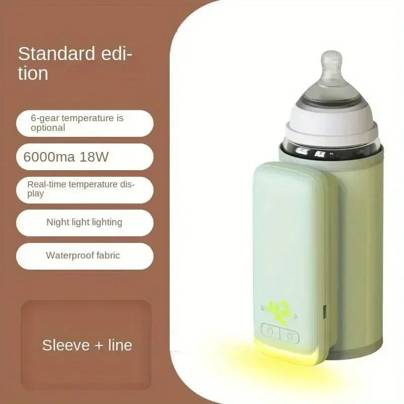 Rechargeable Baby Bottle Warmer 6Heat Level Multifunction Breast Milk Warmer Accurate Temperature Control Baby Bottle Heat