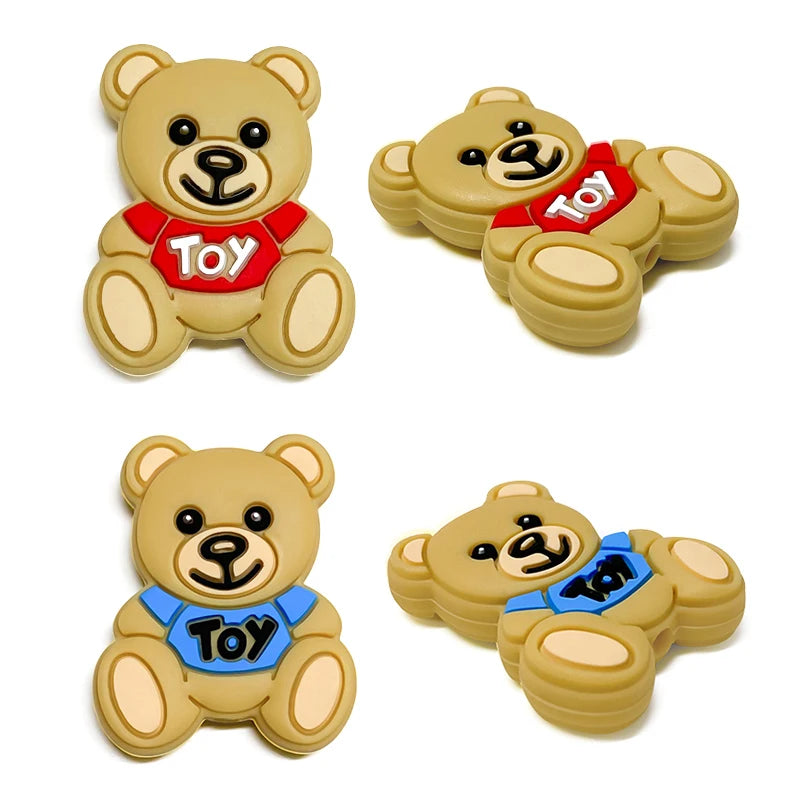 1set Toy Bear Silicone Pacifier Clip Pacifier Chain Holder Soother Nursing Clips BPA Free Pacifier Chain Accessories