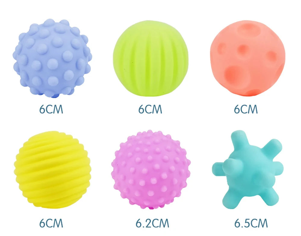 6Pcs Textured Multi Ball Set Develop Tactile Senses Toy Baby Touch Hand Ball Toys Training Ball Massage Soft Balls Kids Gifts