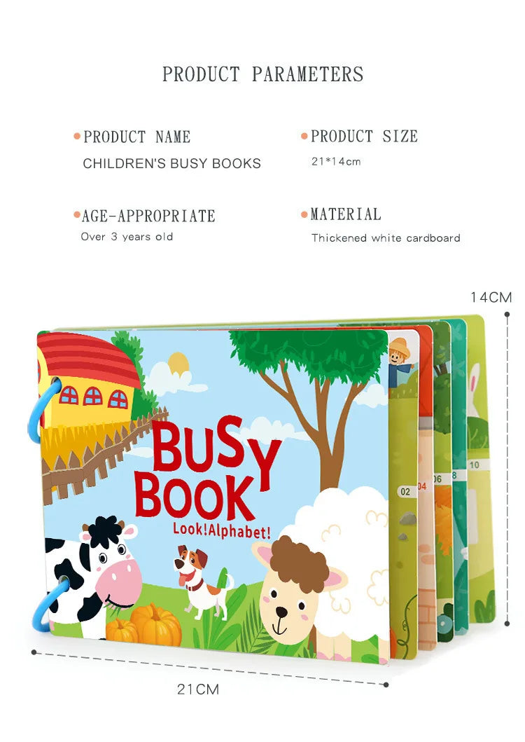 Montessori Busy Book for Toddlers – Reusable Matching Activity Toy