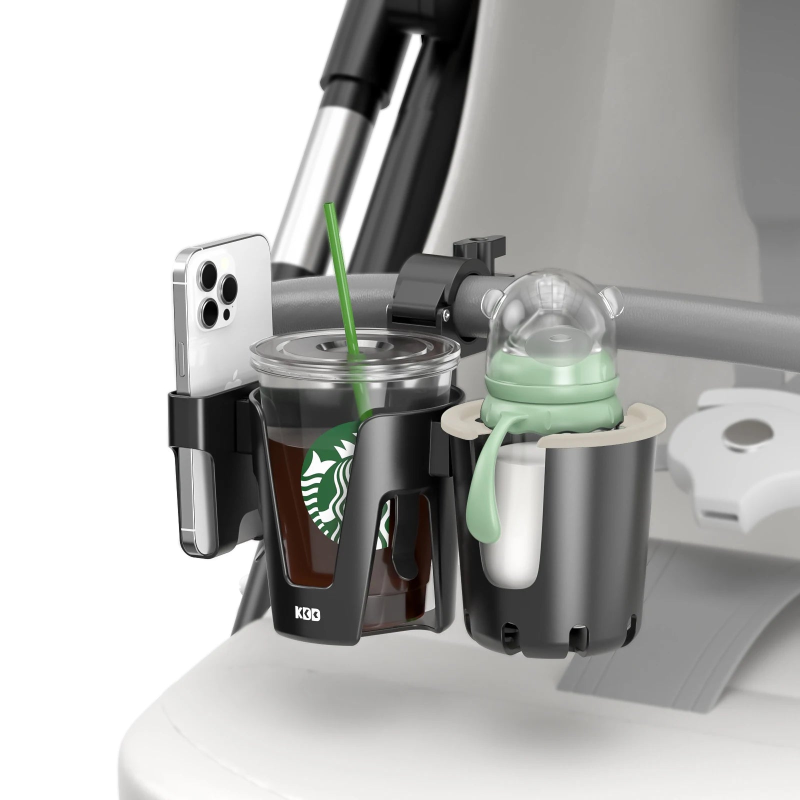 Stroller Cup Holder With Phone Holder Bike Cup Holder Universal Cup Holder For Baby Strollers 3-in-1 Cup Phone Holder For Bike