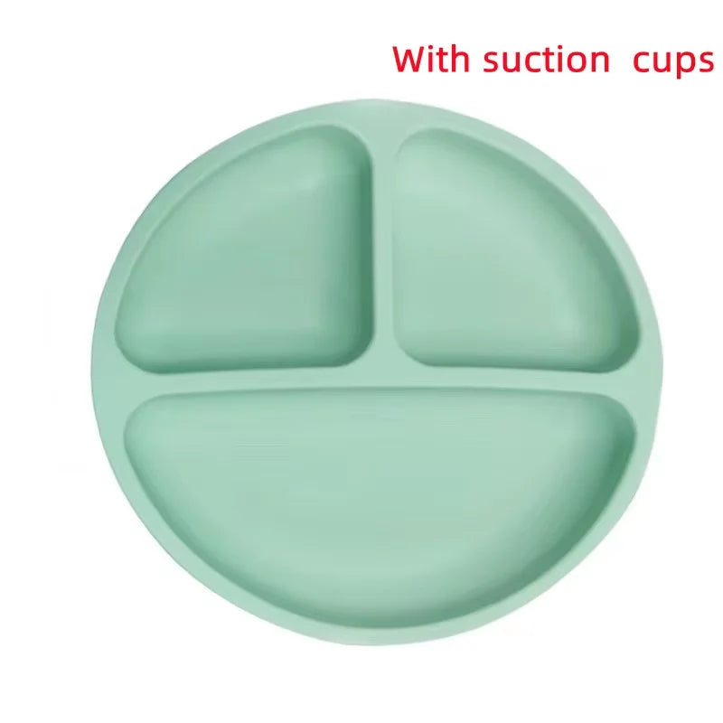 1PCS Baby Sucker Silicone Dining Plate BPA Free Children Dishes Suction Toddle Training Tableware Kids Feeding Bowls Baby Stuff