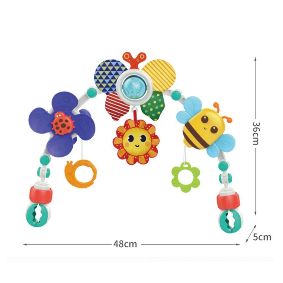 Baby Stroller Toys Arch Bee Bedbell Bouncer Infant Travel Car Seat Montessori Crib Accessory Rattle Sensory Mobile Pram Activity