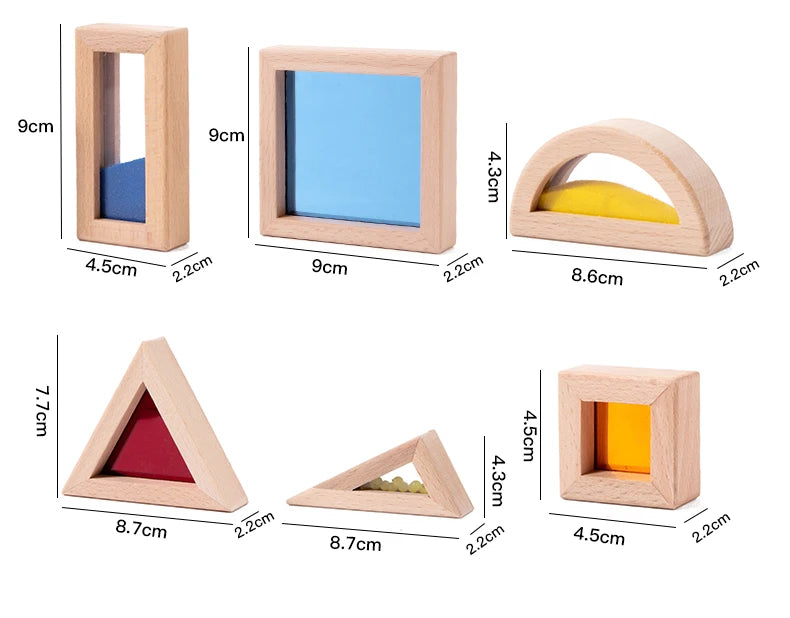 Wooden Rainbow Block Set | STEM Building Toy for Toddlers & Kids