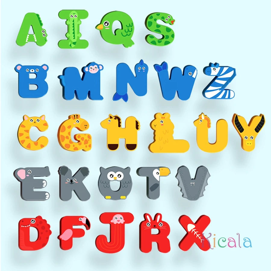 Wooden Alphabet Puzzle Matching Board, Letters Numbers Shape Sorter Montessori Educational Toy for Toddlers 1-3 Years Gift