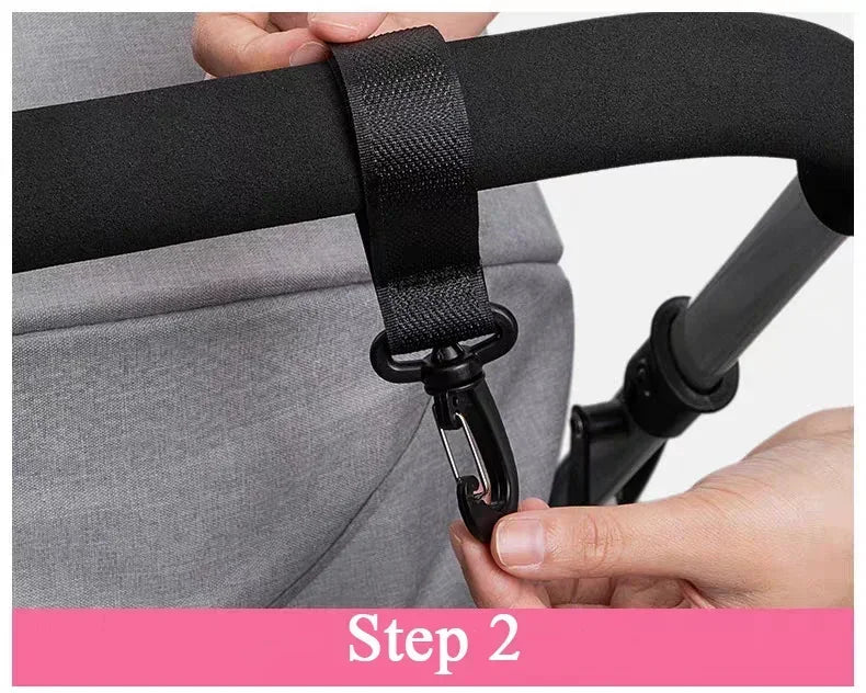 2/5pcs Stroller Hooks  Hook Buckle Stroller Hanger Organizer Buckles Clip Aluminum Alloy Carabiner Cart Diaper Bag Shopping Pram