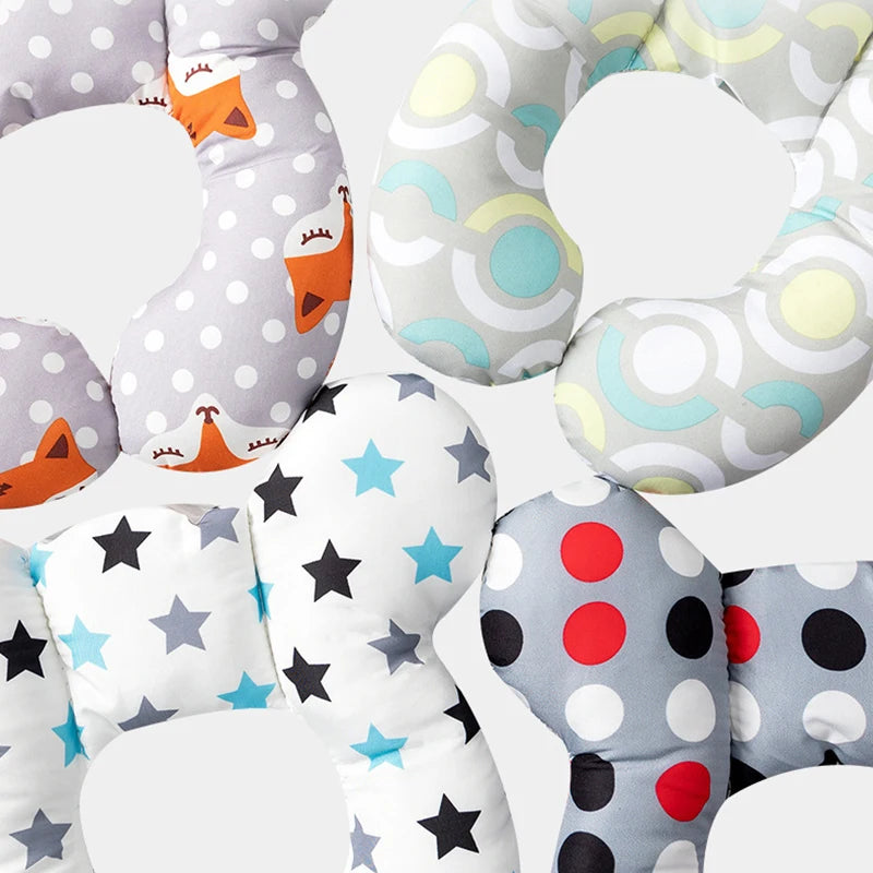 New Cartoon Children's Cotton Soft U-shaped Sleeping Pillows Baby Stroller Children's Pillow Baby Functional Stroller Pillow