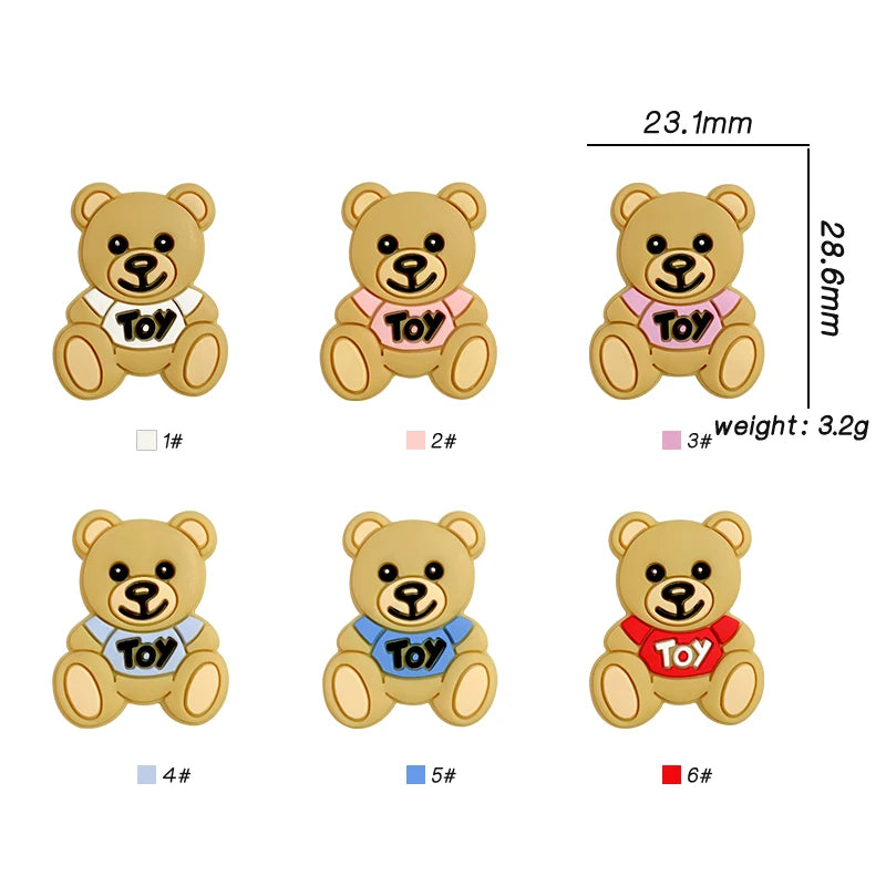 1set Toy Bear Silicone Pacifier Clip Pacifier Chain Holder Soother Nursing Clips BPA Free Pacifier Chain Accessories