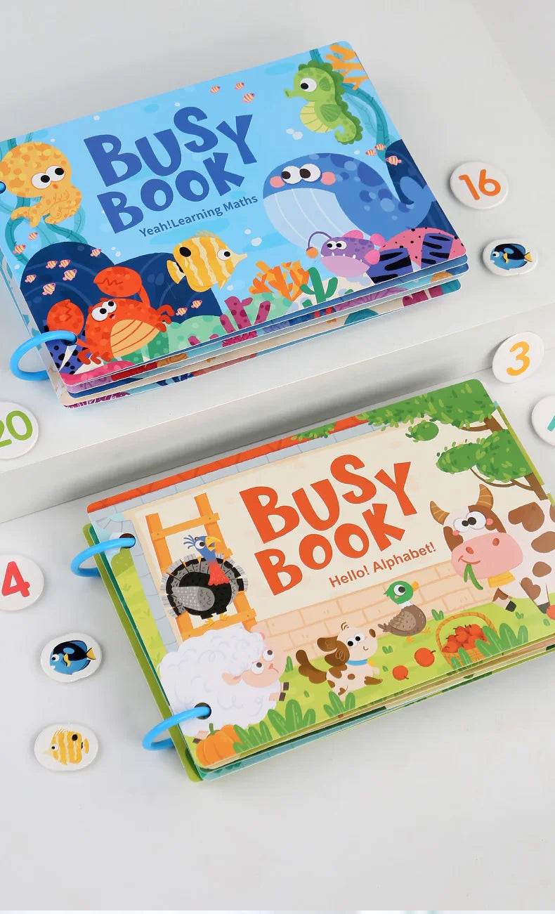 Puzzle Montessori Quiet Book Word Recognition Children's Early Education Enlightenment Stickers Book Toys