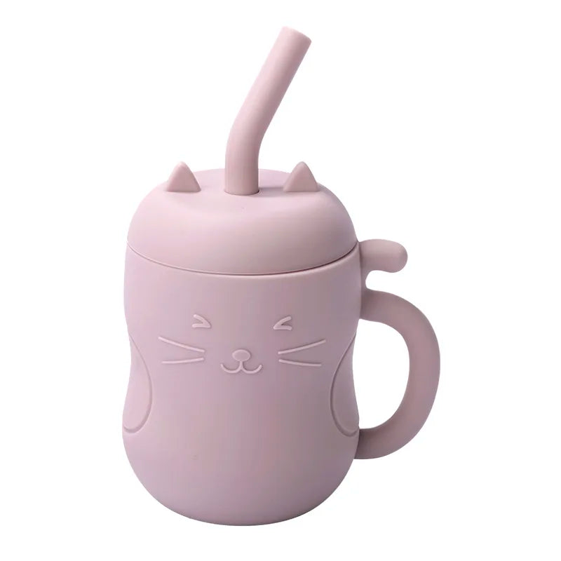 1pcs Baby Silicone Straw Cup BPA Free Portable Storage Snack Container Feeding Cup Kids Leakproof Learning Drink Cup
