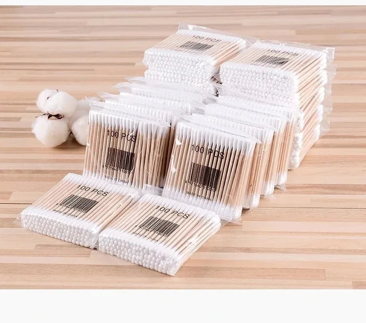 100pcs Bamboo Baby Cotton Swab Cleaning of Ears Tampons Health Beauty Cotton Swab Ear Cleaning Sticks