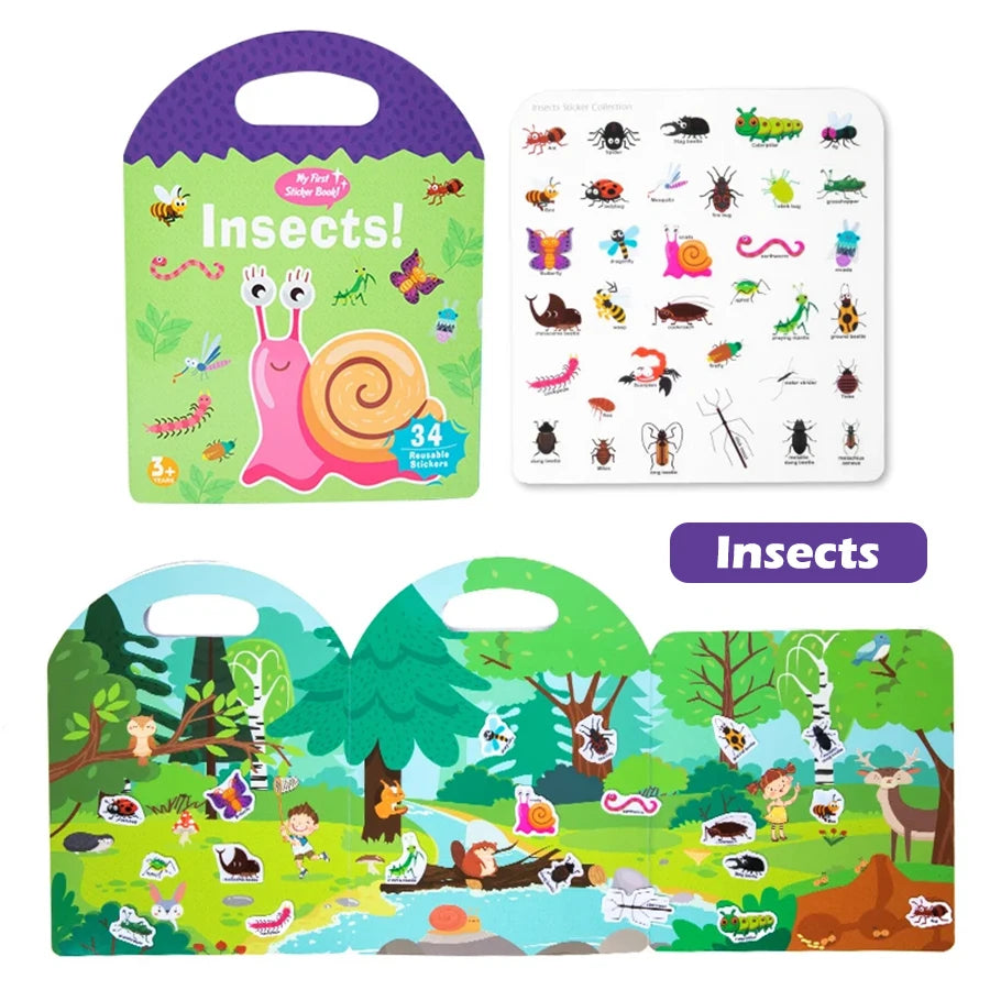 Early Childhood Education Scene Sticker Book Focus Cultivation Quiet Sticker Book Enlightenment Puzzle Cognitive Sticker Book