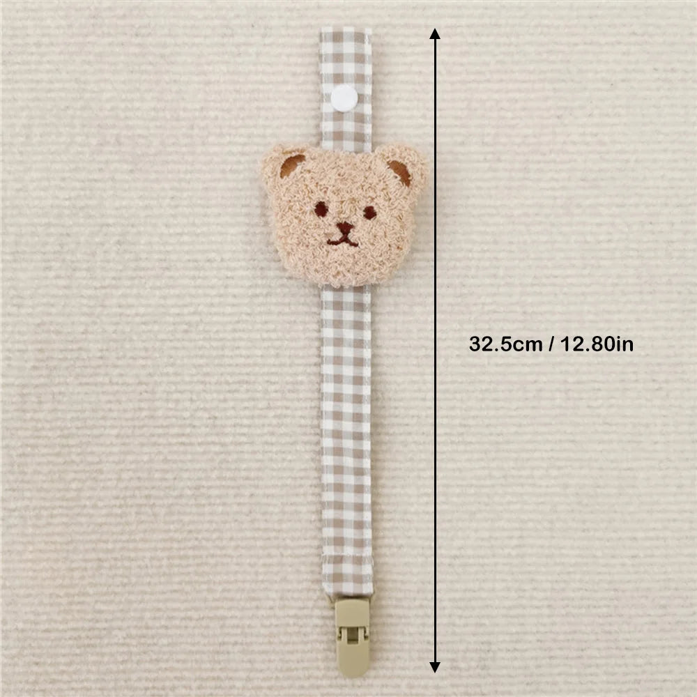 1PCS Cute Bear Baby Pacifier Clip Chain Dummy Holder Soother Pacifier Clips Strap Nipple Holder Infant Feeding Babies Accessorie