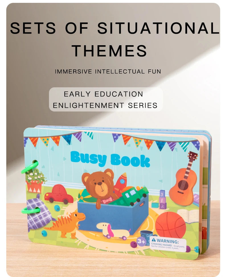 1pc Enlightenment Busy Book Paper Pasting Book Operation Board Baby Learning Children's Quiet Picture Books