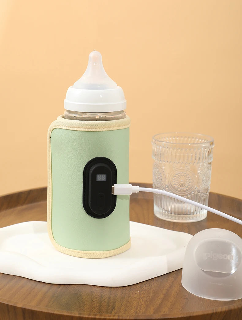 Portable Baby Bottle Warmer – USB Heating Sleeve with 5 Temperature Settings for Travel