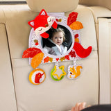 Baby Car Mirror Back Seat Rear View Mirror Cartoon Animal Plush Toys For Baby Rear Facing 6 12 Months Infant Travel Sensory Toys