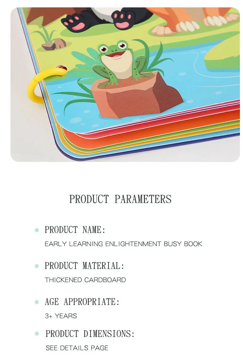 Montessori Busy Book with Stickers – My First Learning Activity Book