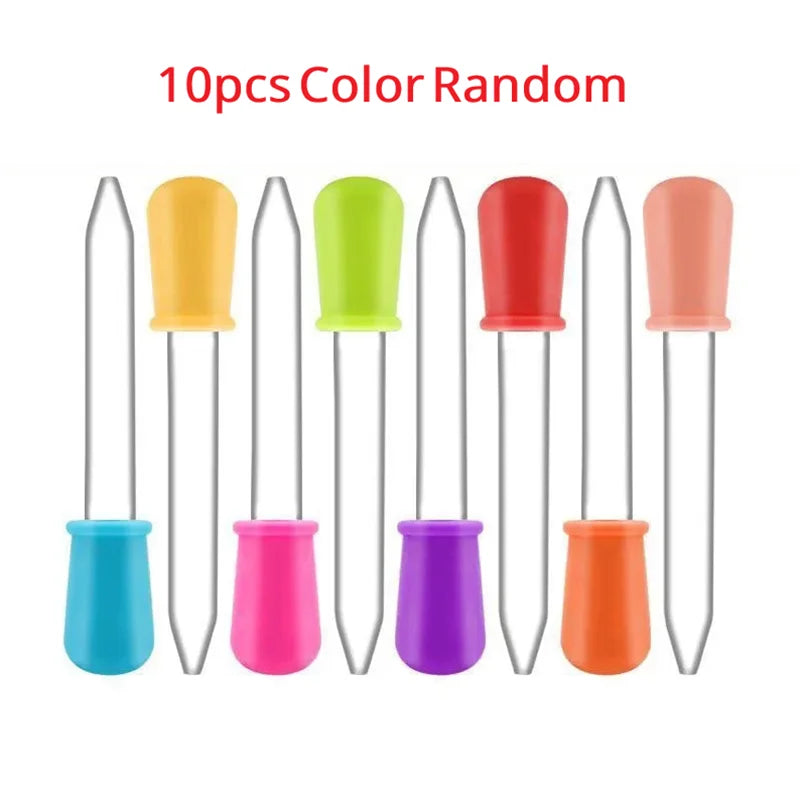 5/10 Pcs  5ml Small Silicone Plastic Pipette Dropper Feeding Medicine Liquid Eye Ear Pipette Dropper Lab Experiment Toys Gift