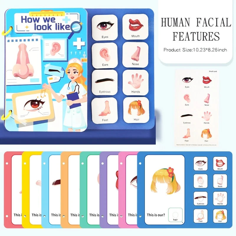 Montessori Busy Book with Stickers – My First Learning Activity Book