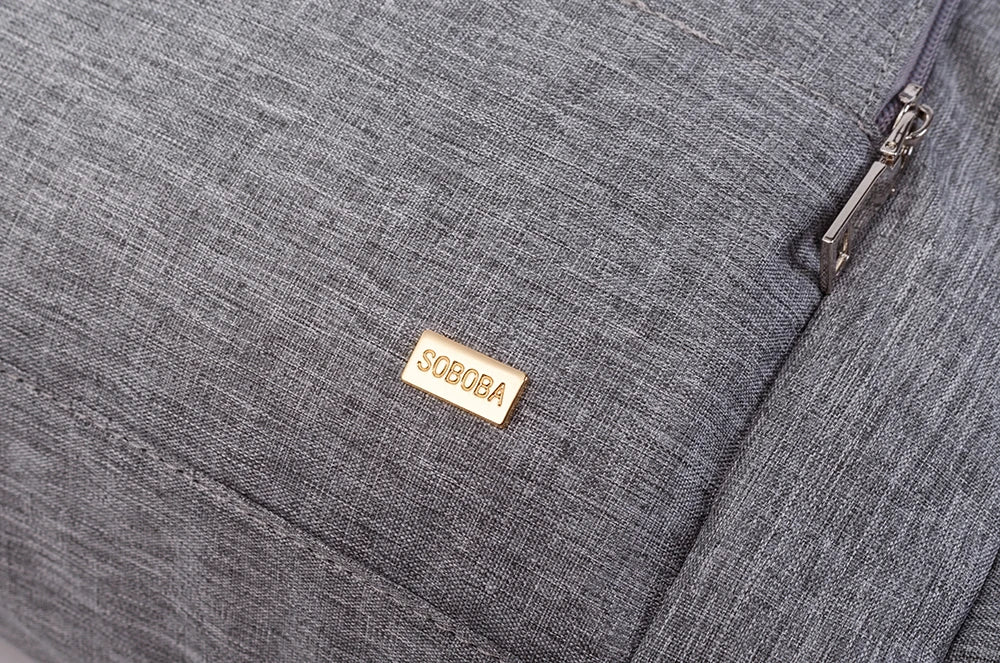 Soboba Solid Diaper Bag Fashion Waterproof Multi-functional Diaper Backpack Nursing Changing Bag for Baby Large Stylish Bag