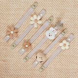 1PCS Cute Bear Baby Pacifier Clip Chain Dummy Holder Soother Pacifier Clips Strap Nipple Holder Infant Feeding Babies Accessorie