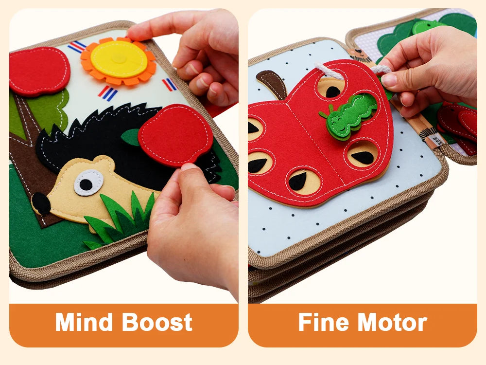 Montessori Toy Busy Board Giraffe Busy Book Preschool Learning Educational Quiet Book Sensory Travel Toy for Baby 3 4 5 6 Ages