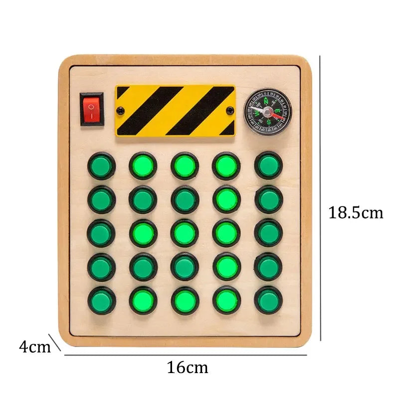 Kids Lights Busy Board Montessori Sensory Toys Switch LED Light Games Activity Board Thinking Education Baby Travel Toys 2-6year