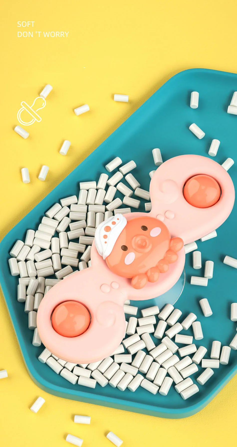 3Pcs/Set Baby Bath Toys Funny Bathing Sucker Spinner Suction Cup Cartoon Rattles Fidget Educational Toys Suction Cup Spinning