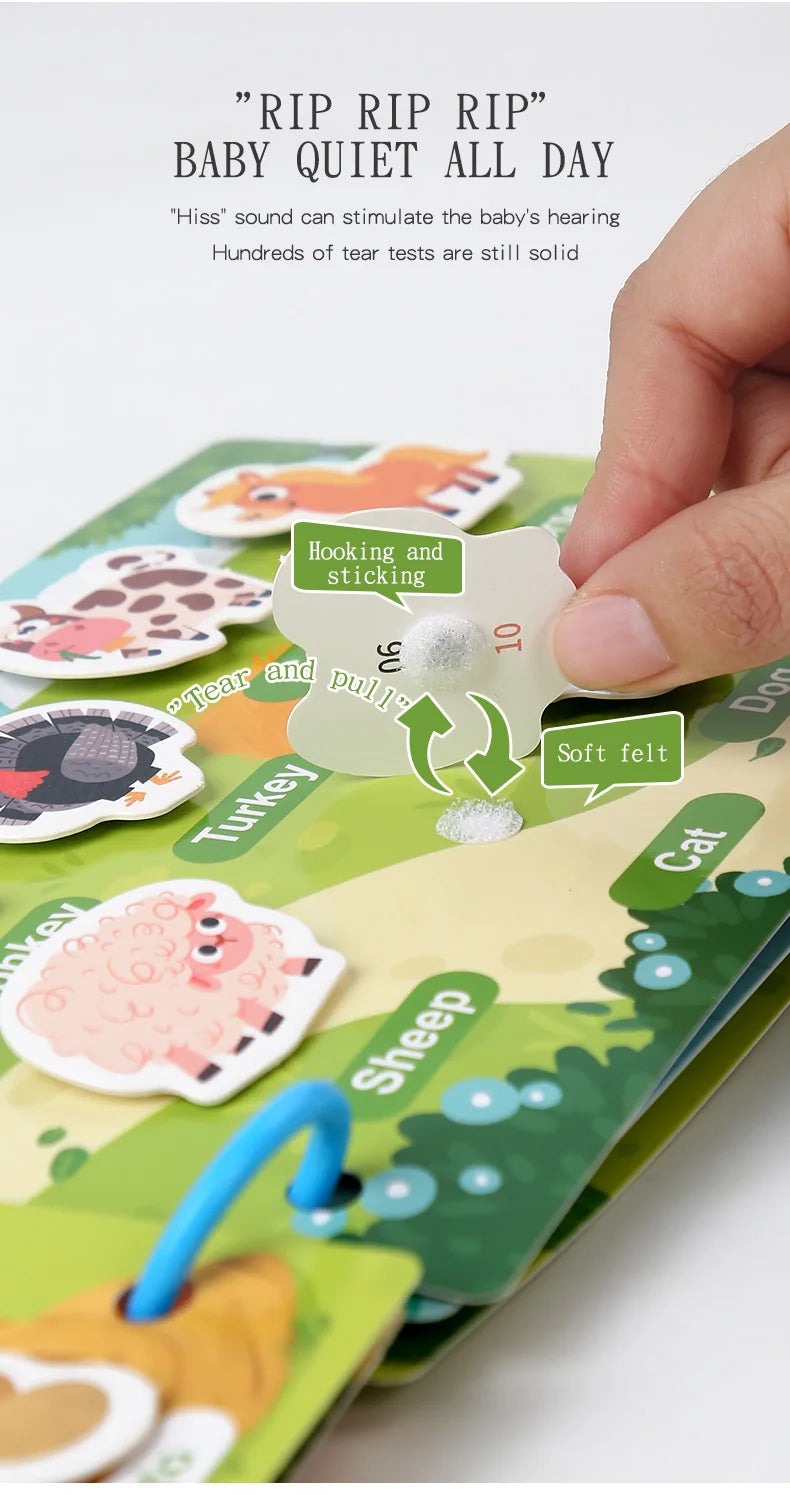 Puzzle Montessori Quiet Book Word Recognition Children's Early Education Enlightenment Stickers Book Toys