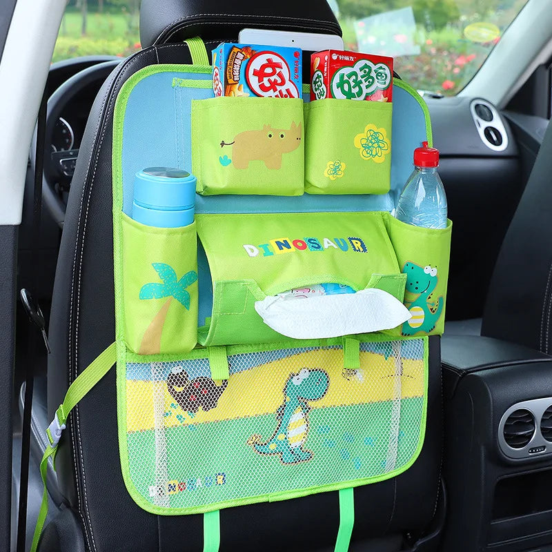 Creative Baby Cartoon Car Seat Back Organizer Kids Toys Travel Protector Cover Automobile Interior Accessories Hang Storage Bag