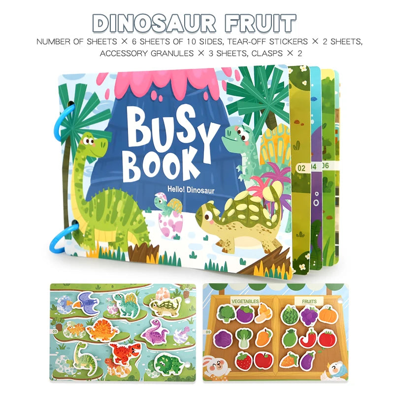 Montessori Baby Busy Stickers Book 'My First Quiet Book' Early Learning Educational Toy for Children Matching Game for Babies