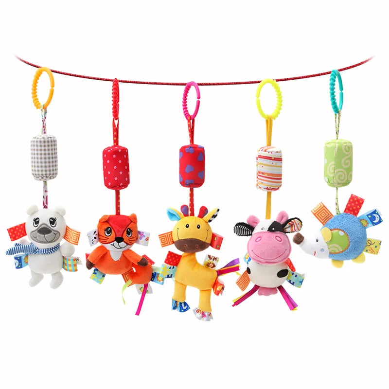 Baby Hanging Toys for 0 3 6 12 Months Rainbow Activity Plush Animal Stroller Toy for Baby Car Seat Crib Travel Sensory Baby Toy