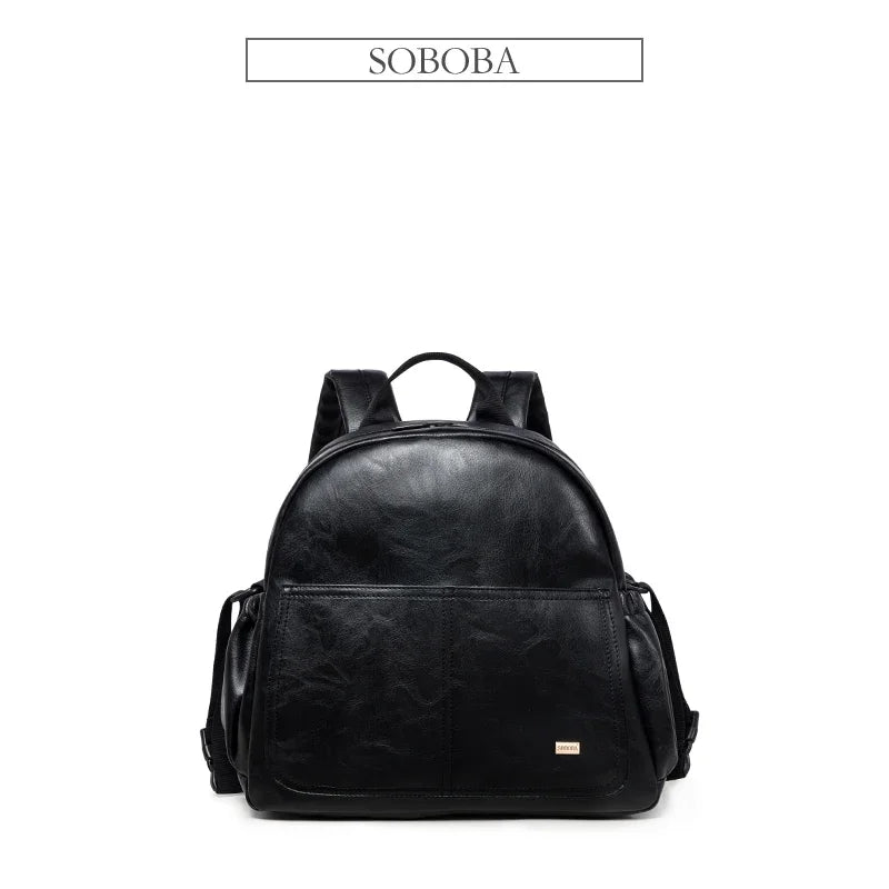 Soboba Large Capacity Solid Diaper Bag with Backpack Straps for Fashionable Mothers – Waterproof Nappy Changing Bag