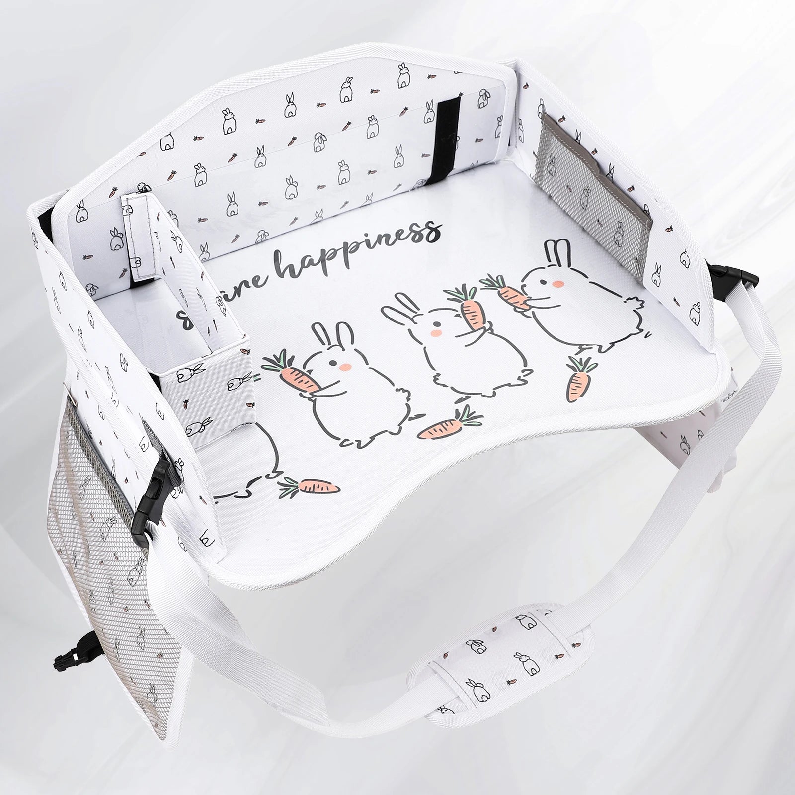 Vehicle-mounted Painting Board Waterproof Child Travel Tray for Car Seat Portable Safety Seat Storage Mesh Pocket Large Capacity