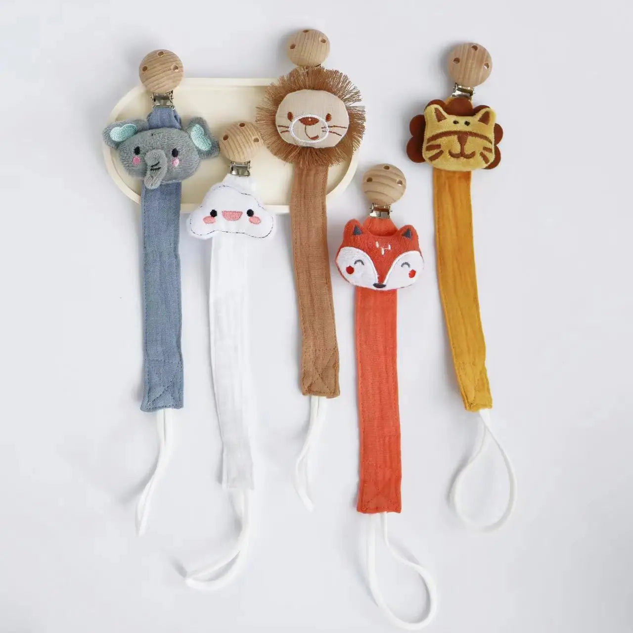 New Baby Pacifier Clip Chain Dummy Holder for Nipple Clip Newborn Cartoon Animal Nipple Chains Birthday Shower Gift for