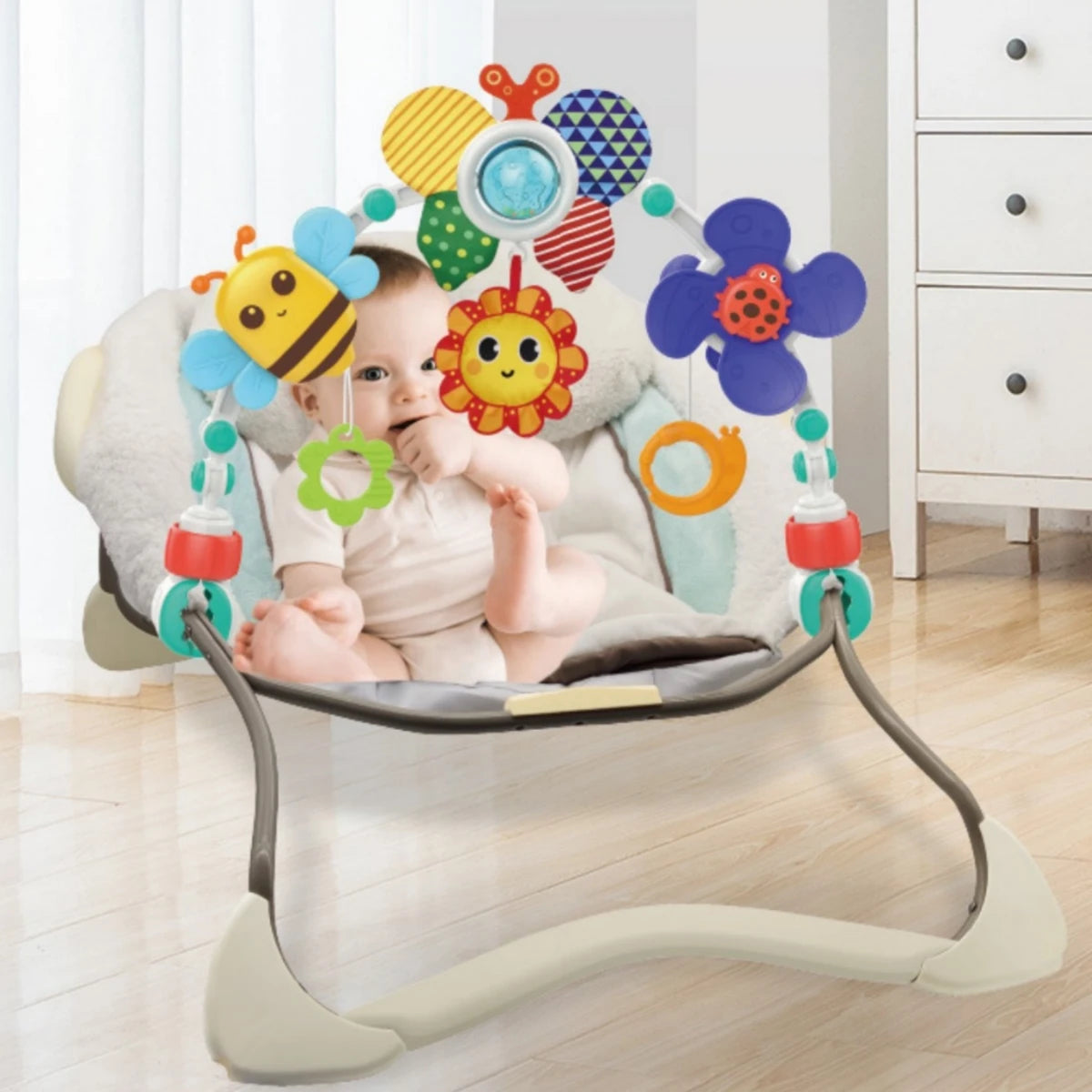 Baby Stroller Toys Arch Bee Bedbell Bouncer Infant Travel Car Seat Montessori Crib Accessory Rattle Sensory Mobile Pram Activity