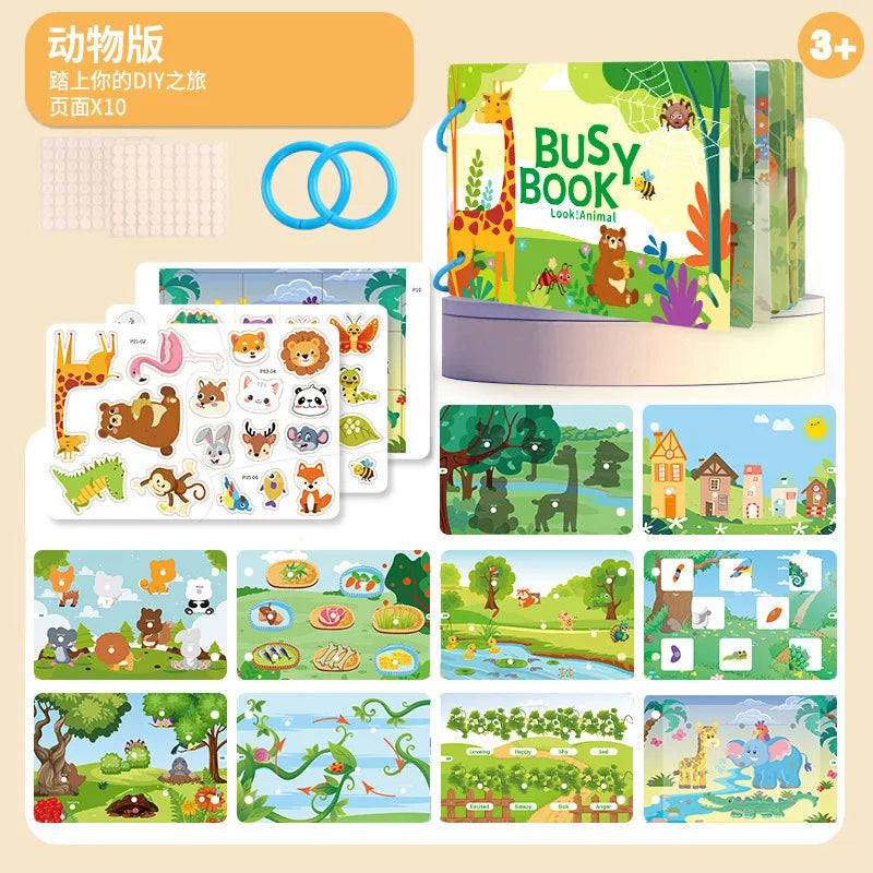 Montessori Busy Book for Toddlers – Reusable Matching Activity Toy